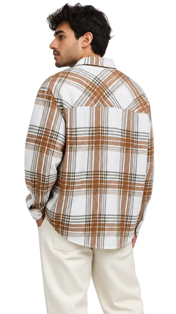Cocoa Grid Utility Overshirt