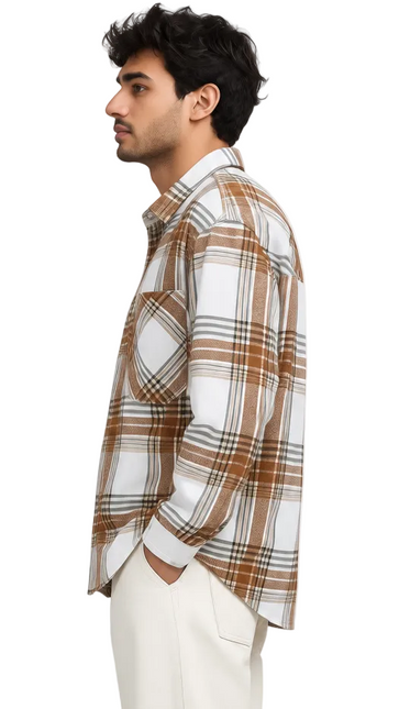 Cocoa Grid Utility Overshirt