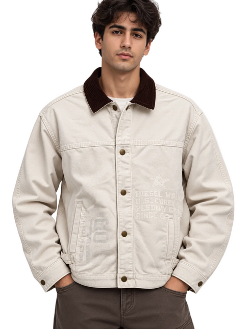 Contrast Collar Canvas Jacket