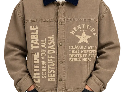 Contrast Collar Canvas Jacket