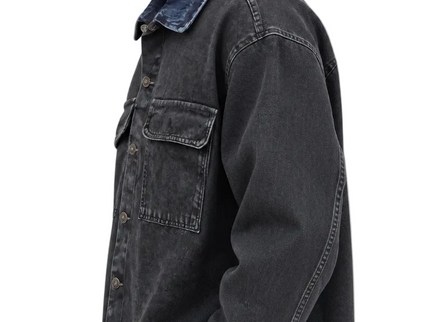 Vintage Washed Denim Jacket – Black