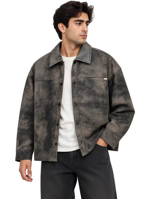Washed Premium Utility Overshirt Jacket