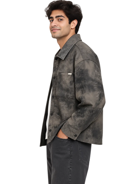 Washed Premium Utility Overshirt Jacket