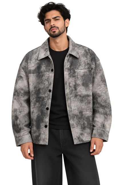 Washed Premium Utility Overshirt Jacket