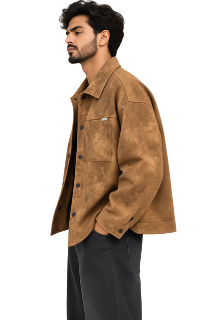 Washed Premium Utility Overshirt Jacket