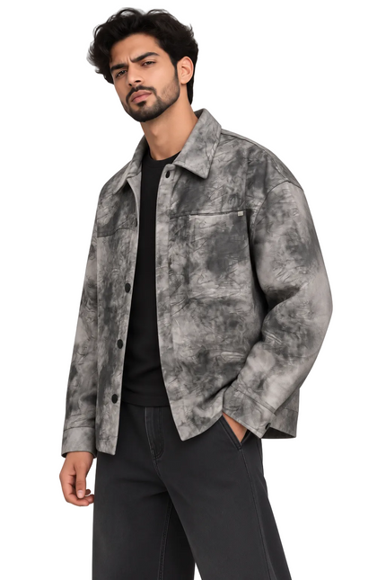 Washed Premium Utility Overshirt Jacket