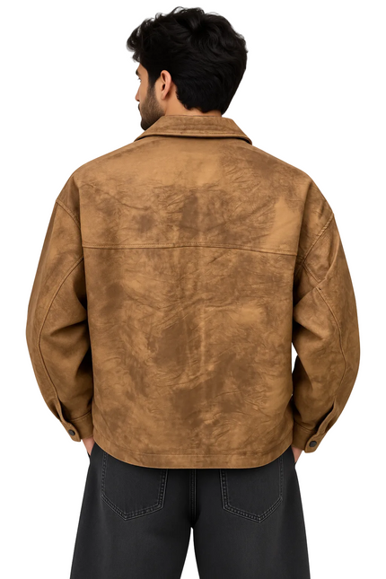 Washed Premium Utility Overshirt Jacket
