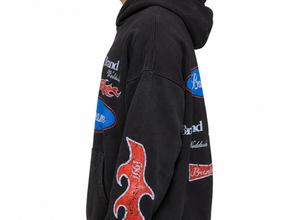 Vintage Black Graphic Oversized Hoodie