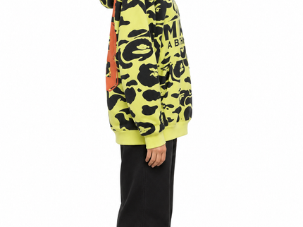 Lime Green Camo Oversized Graphic Hoodie