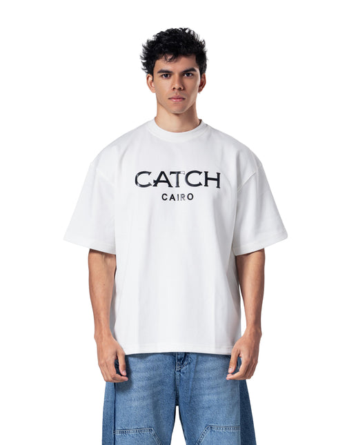 Crew Neck Oversized Fit Catch Printed T-Shirt