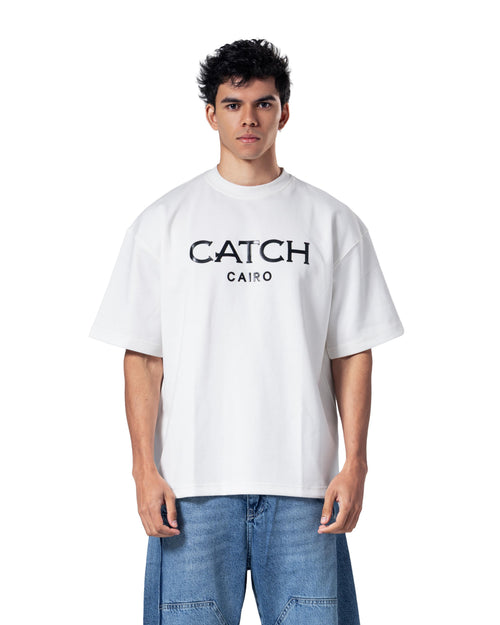 Crew Neck Oversized Fit Catch Printed T-Shirt