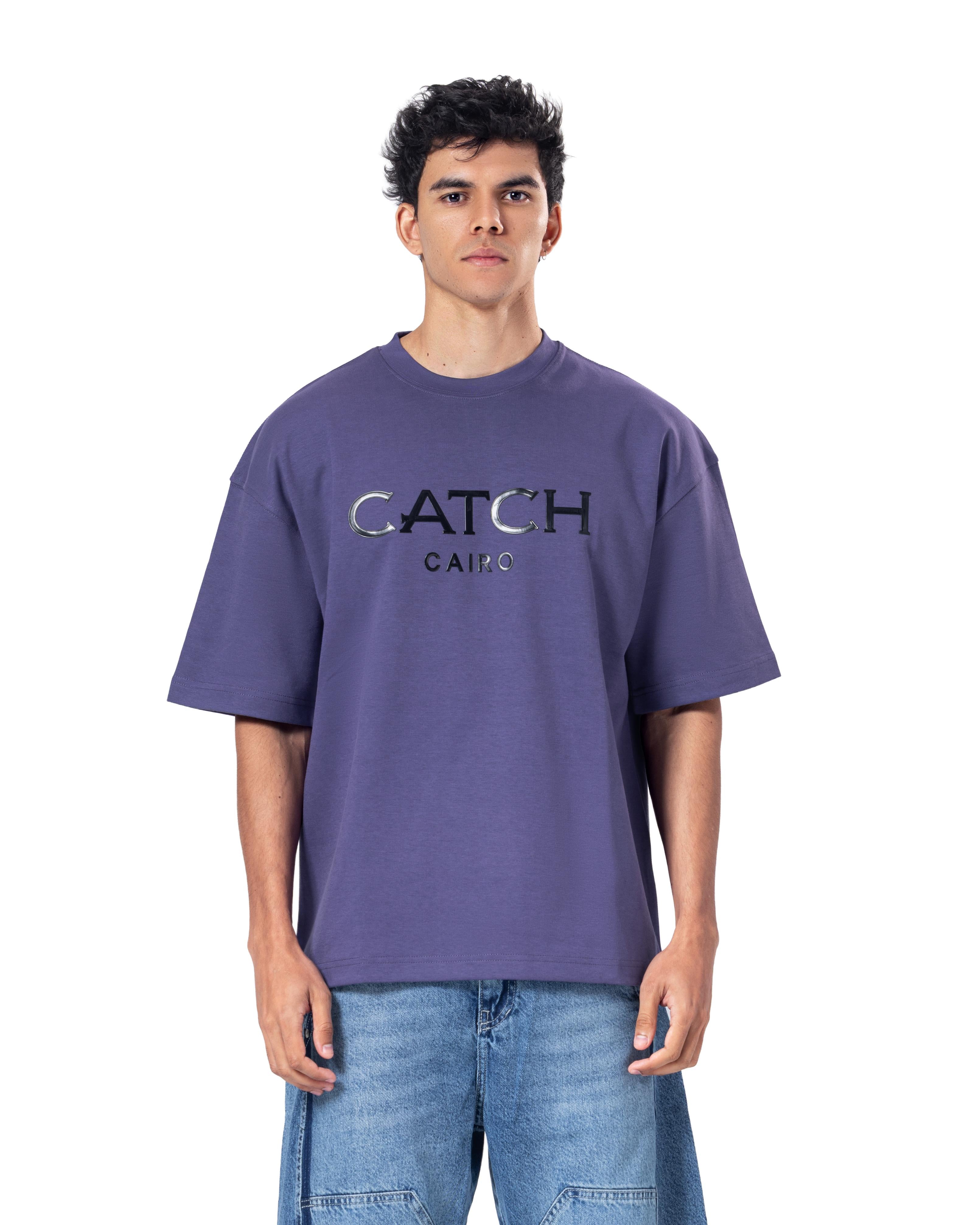 Crew Neck Oversized Fit Catch Printed T-Shirt