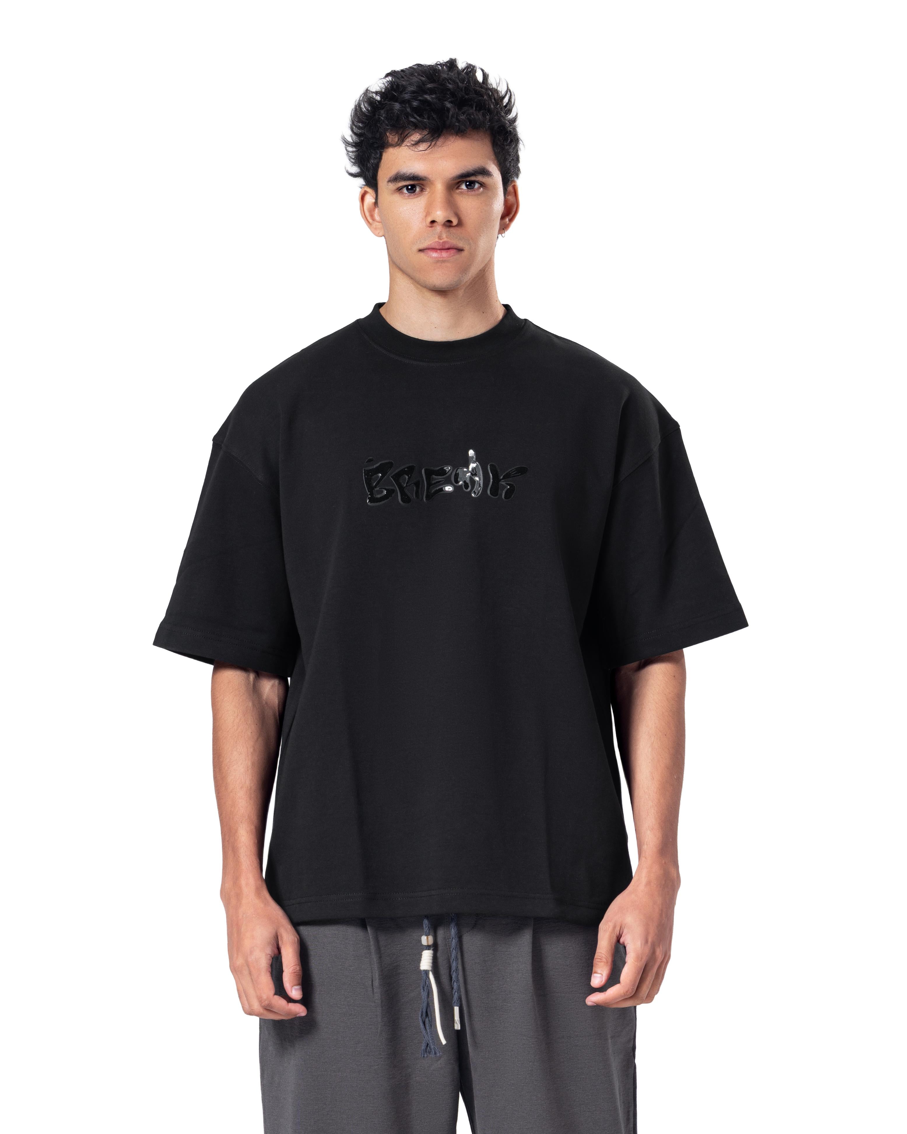 Crew Neck Oversized Fit Creek Printed T-Shirt