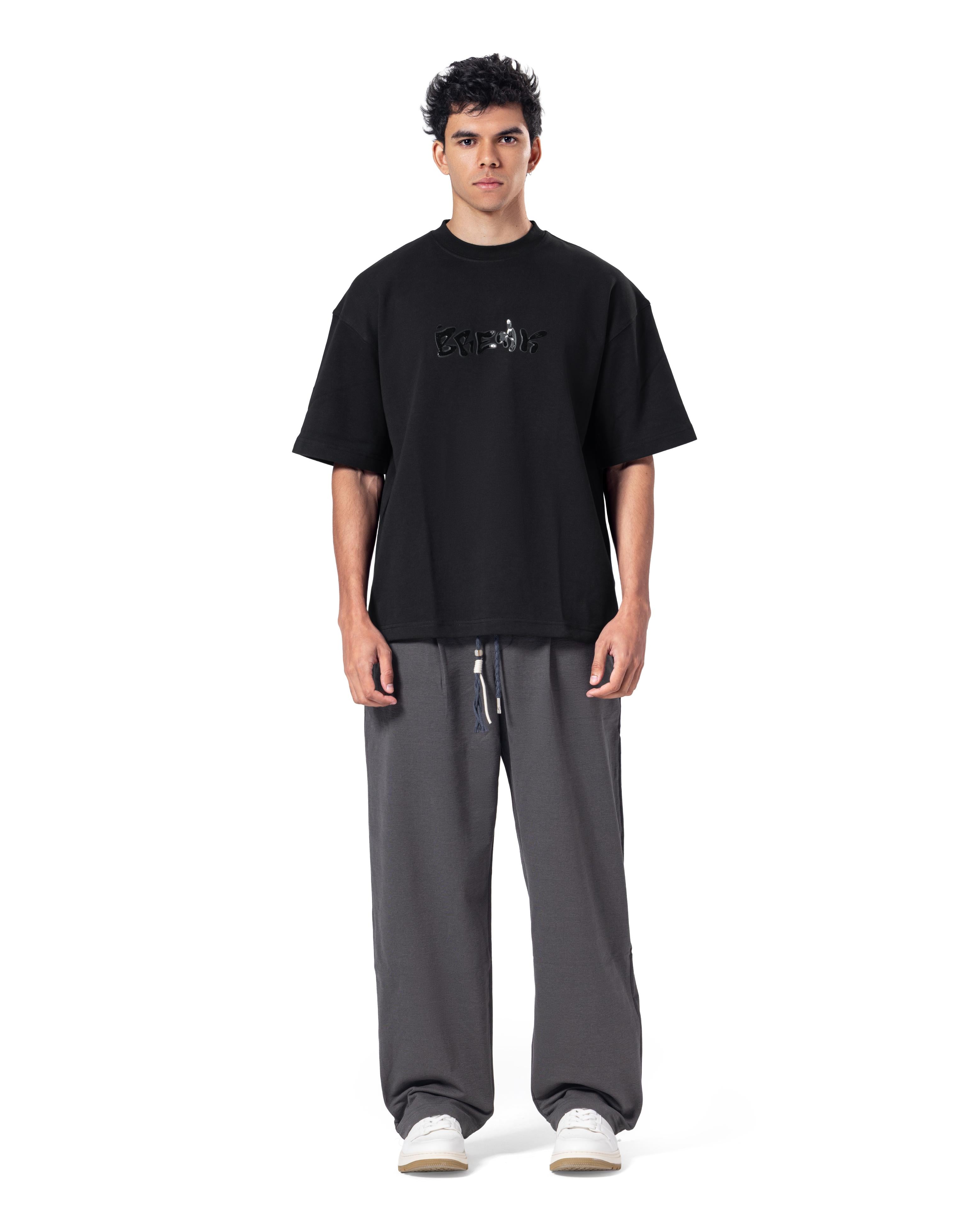 Crew Neck Oversized Fit Creek Printed T-Shirt