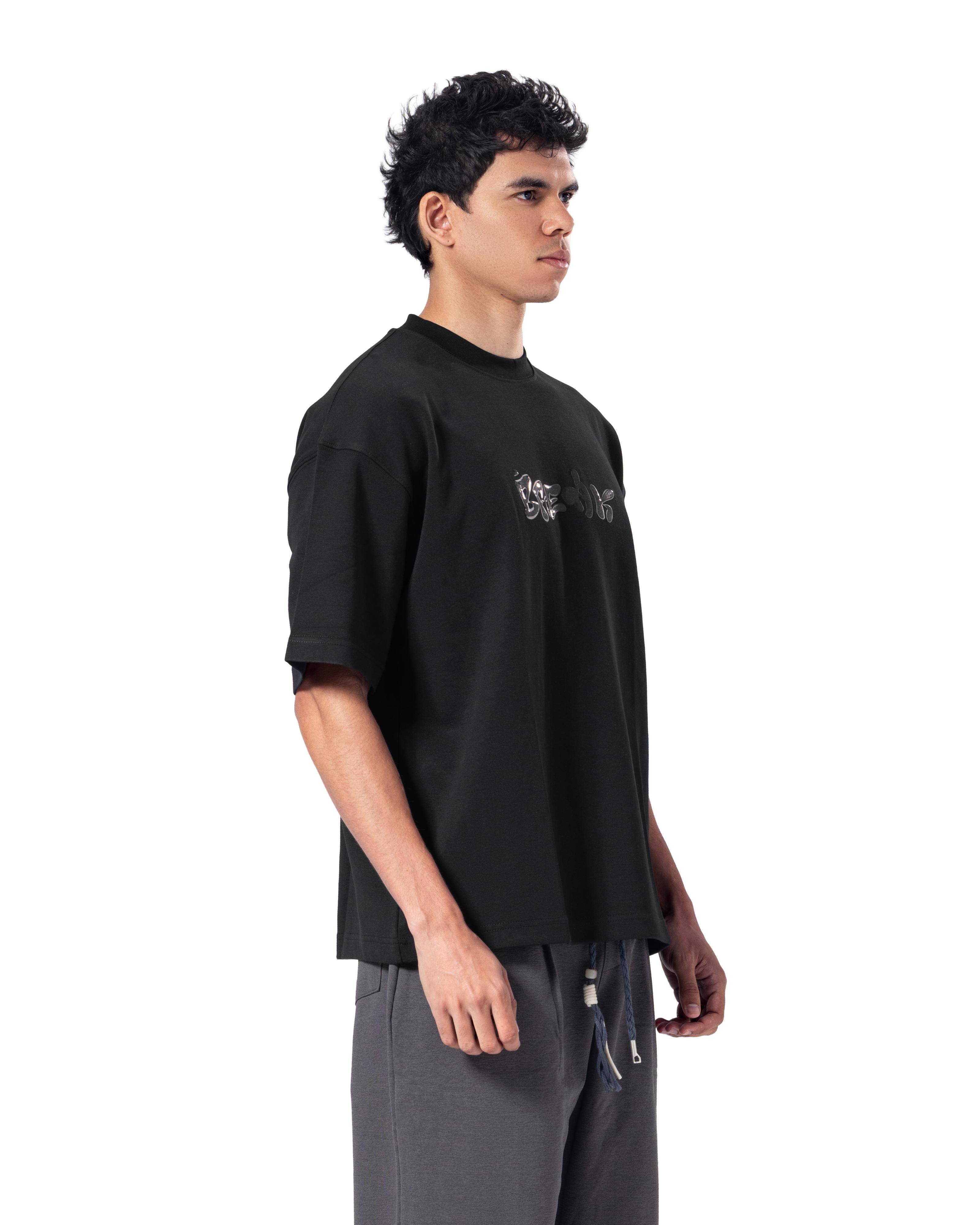 Crew Neck Oversized Fit Creek Printed T-Shirt