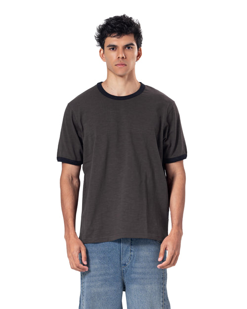 Crew Neck Contrast Trim Regular Fit T-Shirt