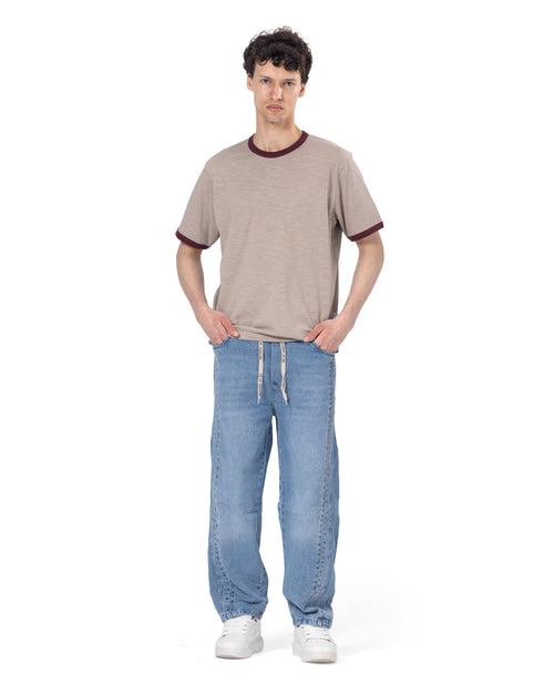 Crew Neck Contrast Trim Regular Fit T-Shirt