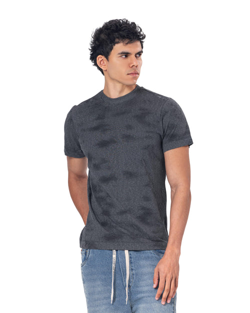 Velvet Textured Slim Fit T-Shirt