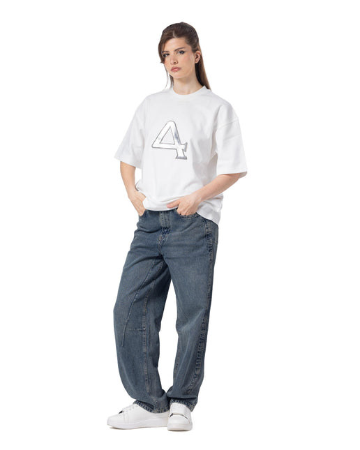 Crew Neck Oversized Bold Fit Printed  T-Shirt women