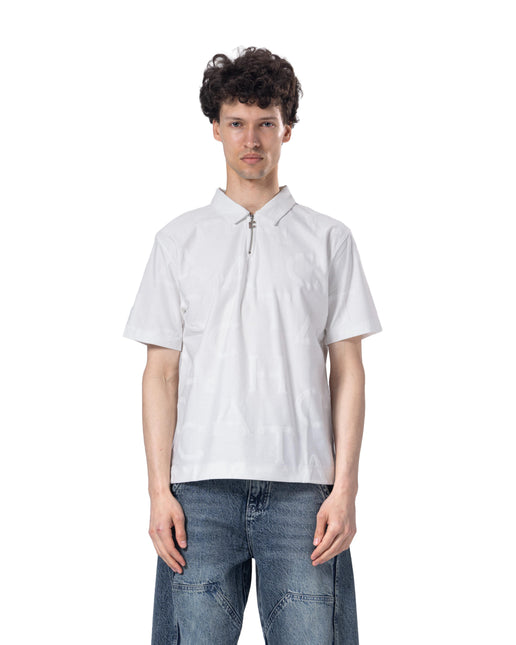 Monogram Half Zip Oversized Polo T-Shirt