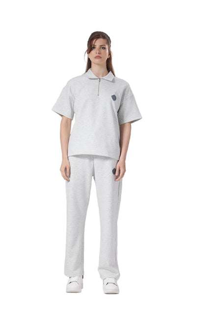 Zip-Up Collar Oversized Fit Quarter Zipper Suit