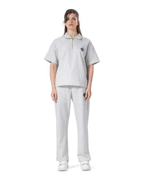 Zip-Up Collar Oversized Fit Quarter Zipper Suit