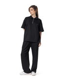 Zip-Up Collar Oversized Fit Quarter Zipper Suit