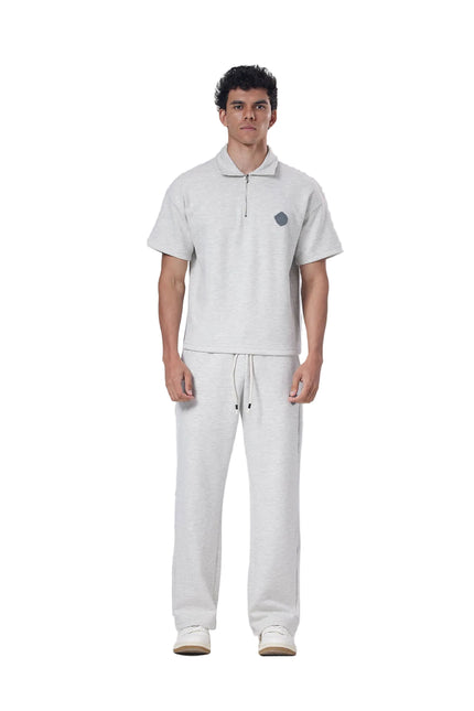 Zip-Up Collar Oversized Fit Quarter Zipper Suit