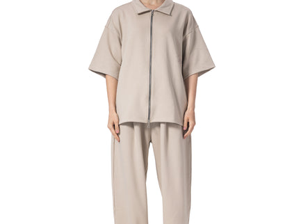 Zip-Up Collar Oversized Fit Suit women