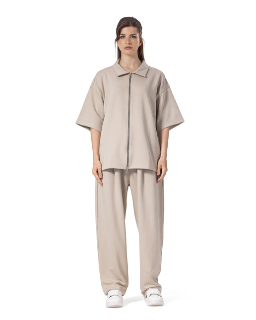 Zip-Up Collar Oversized Fit Suit women