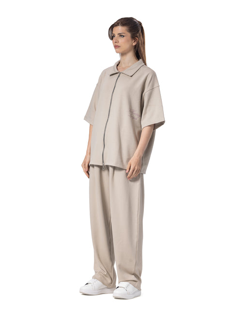 Zip-Up Collar Oversized Fit Suit