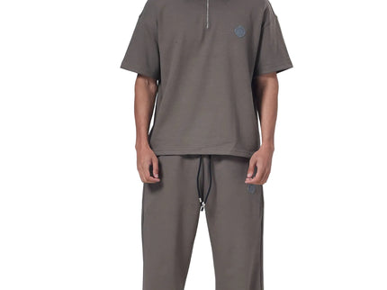Zip-Up Collar Oversized Fit Quarter Zipper Suit