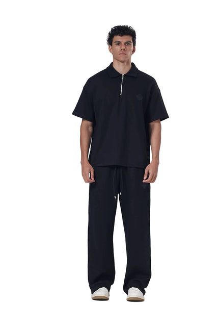 Zip-Up Collar Oversized Fit Quarter Zipper Suit