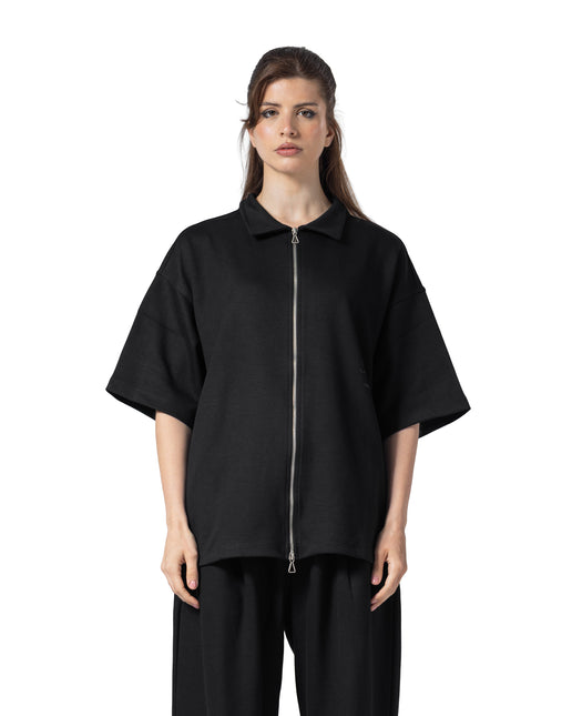 Zip-Up Collar Oversized Fit Suit women