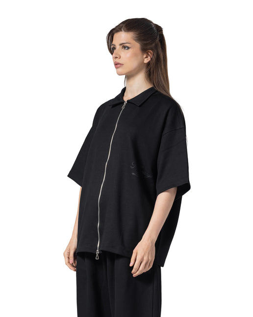 Zip-Up Collar Oversized Fit Suit