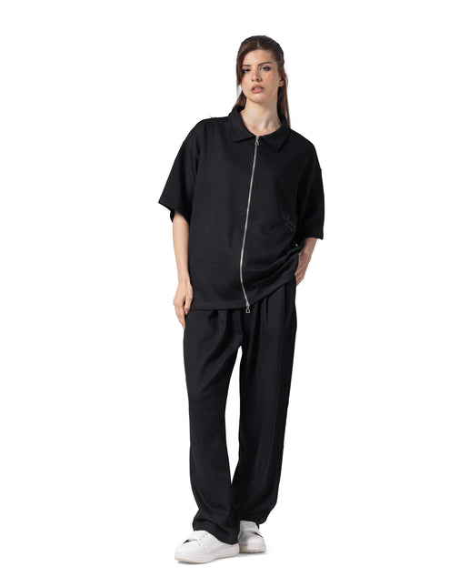 Zip-Up Collar Oversized Fit Suit women