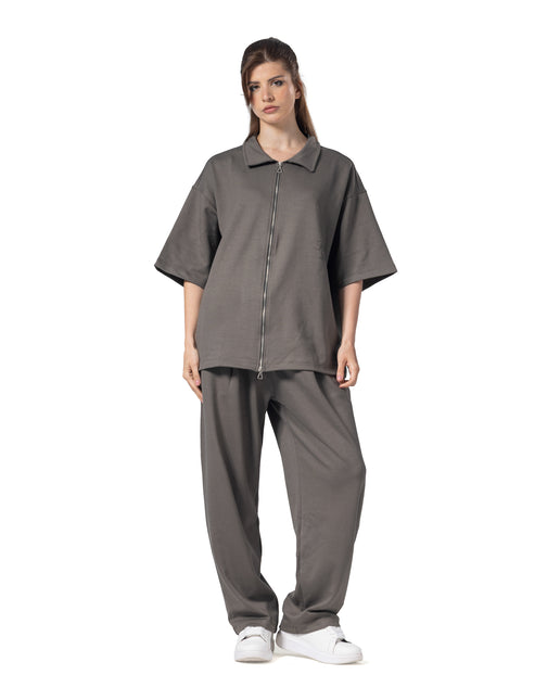 Zip-Up Collar Oversized Fit Suit women