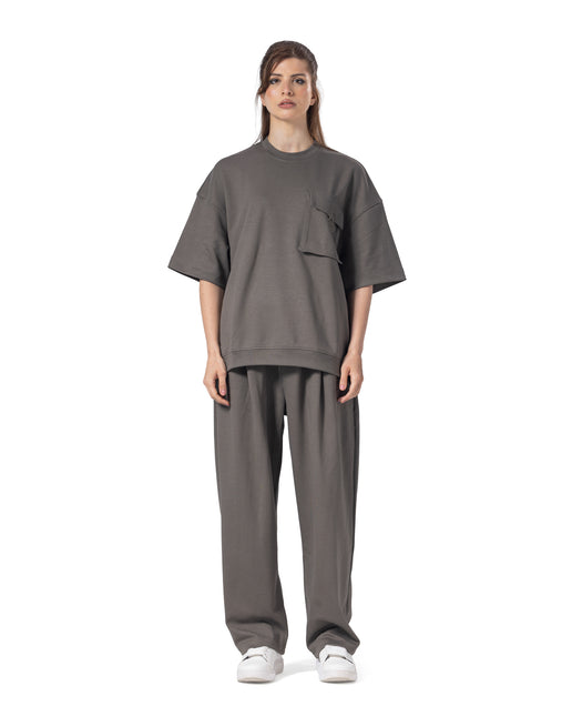 Crew Neck Oversized Fit Pocket Suit women