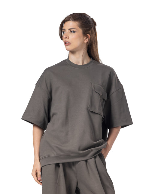 Crew Neck Oversized Fit Pocket Suit women