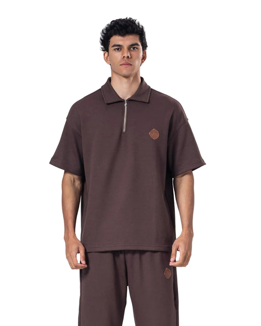 Zip-Up Collar Oversized Fit Quarter Zipper Suit