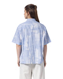 Abstract Striped Oversized Short Sleeve Shirt