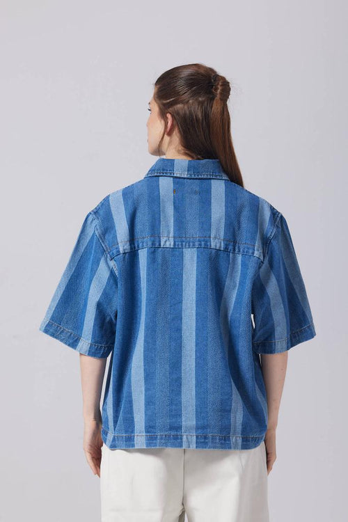 Button-Up Collar Oversized Fit Shirt