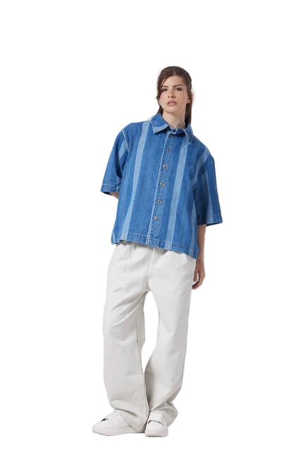 Button-Up Collar Oversized Fit Shirt