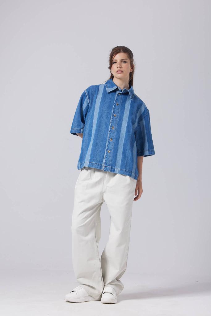 Button-Up Collar Oversized Fit Shirt