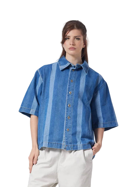 Button-Up Collar Oversized Fit Shirt