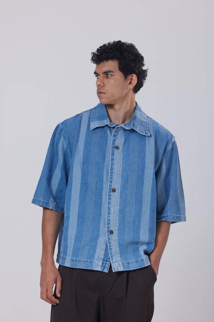 Button-Up Collar Oversized Fit Shirt