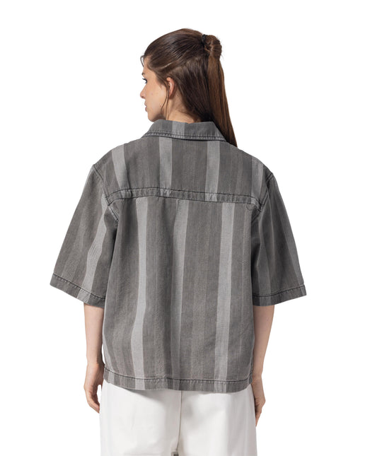 Collar Oversized Fit Denim Shirt