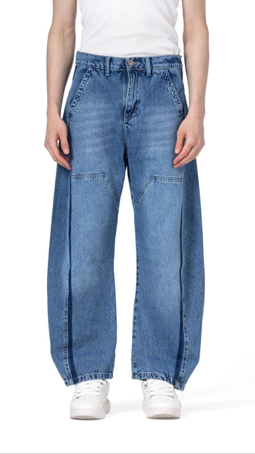 Washed Balloon Fit Jeans