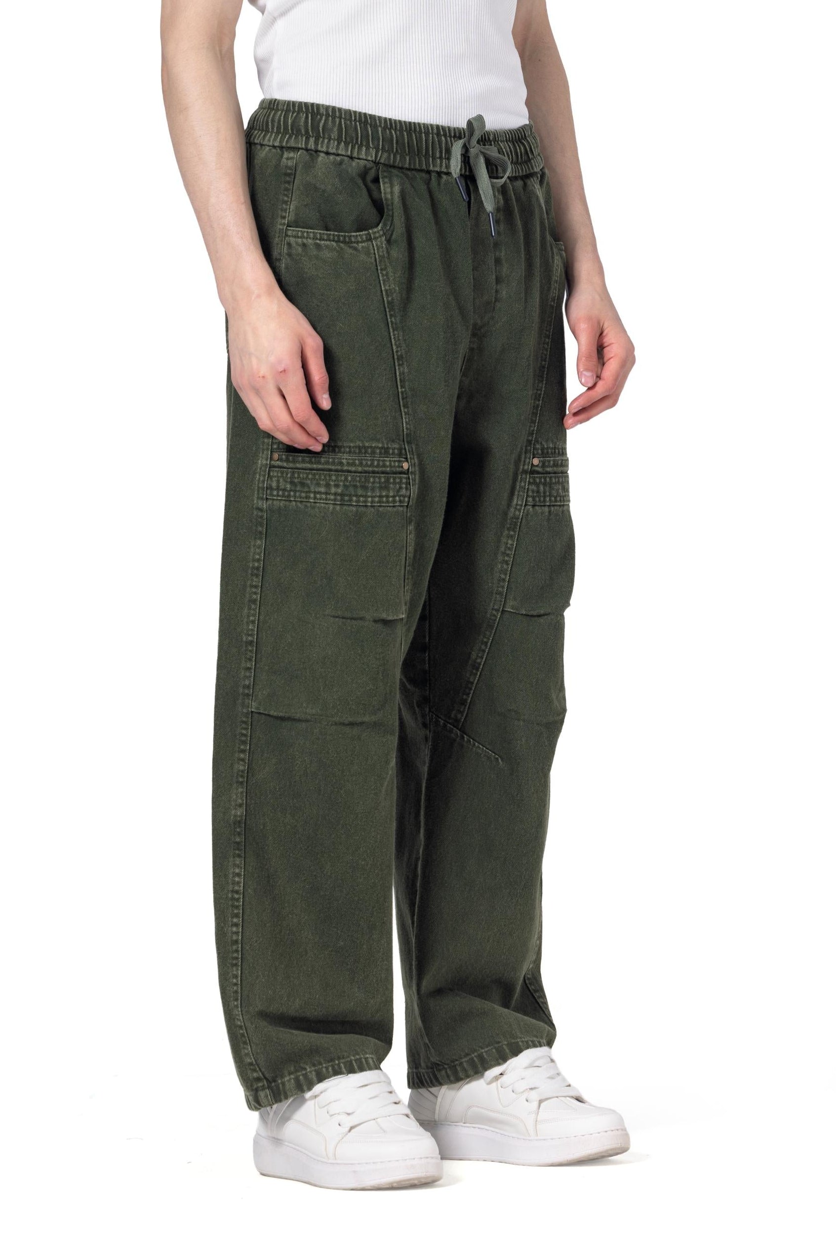 Drawstring Regular Fit Cargo denim