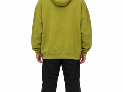 Olive Green Washed Graffiti Graphic Hoodie